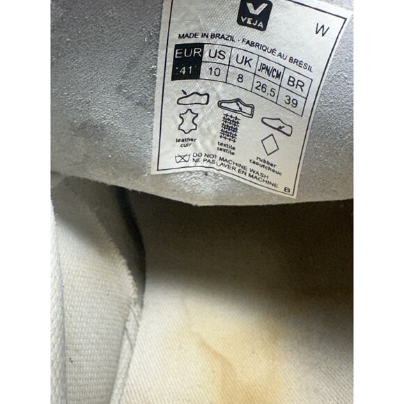 Veja Campo Women’s Size 10 White Leather Sneakers Low Top Casual Shoes V Logo - Picture 7 of 8